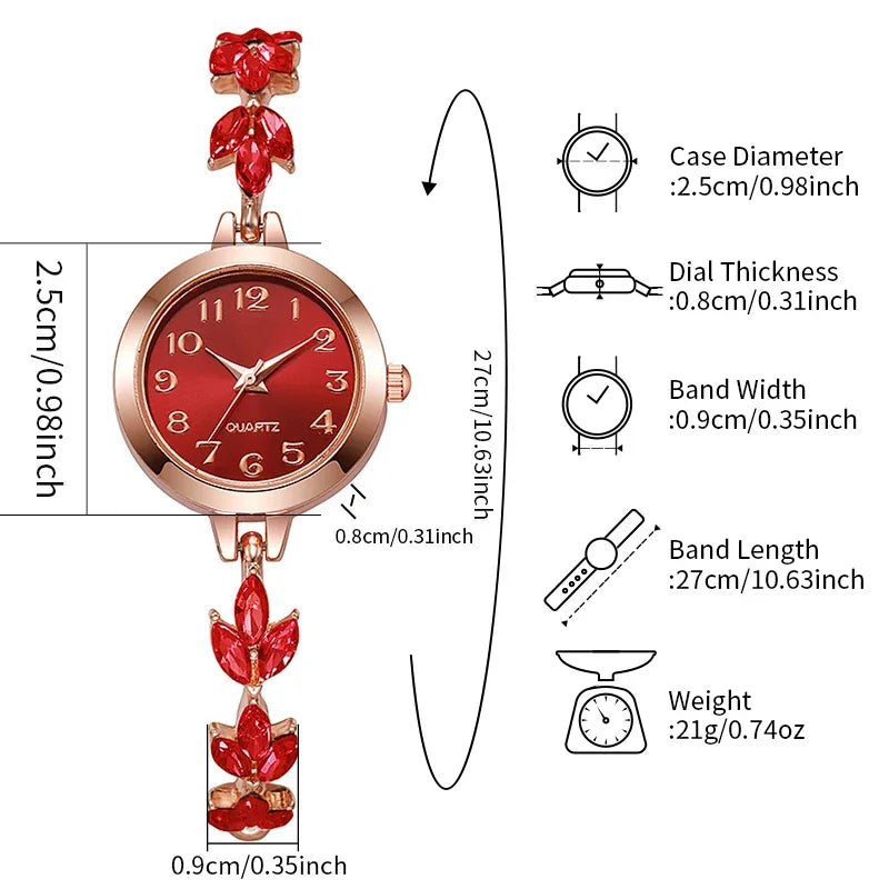 Rhinestone Bracelet Quartz Watch